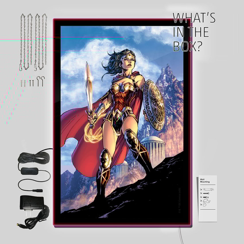 Wonder Woman Comic Cover LED Poster Sign (Large)