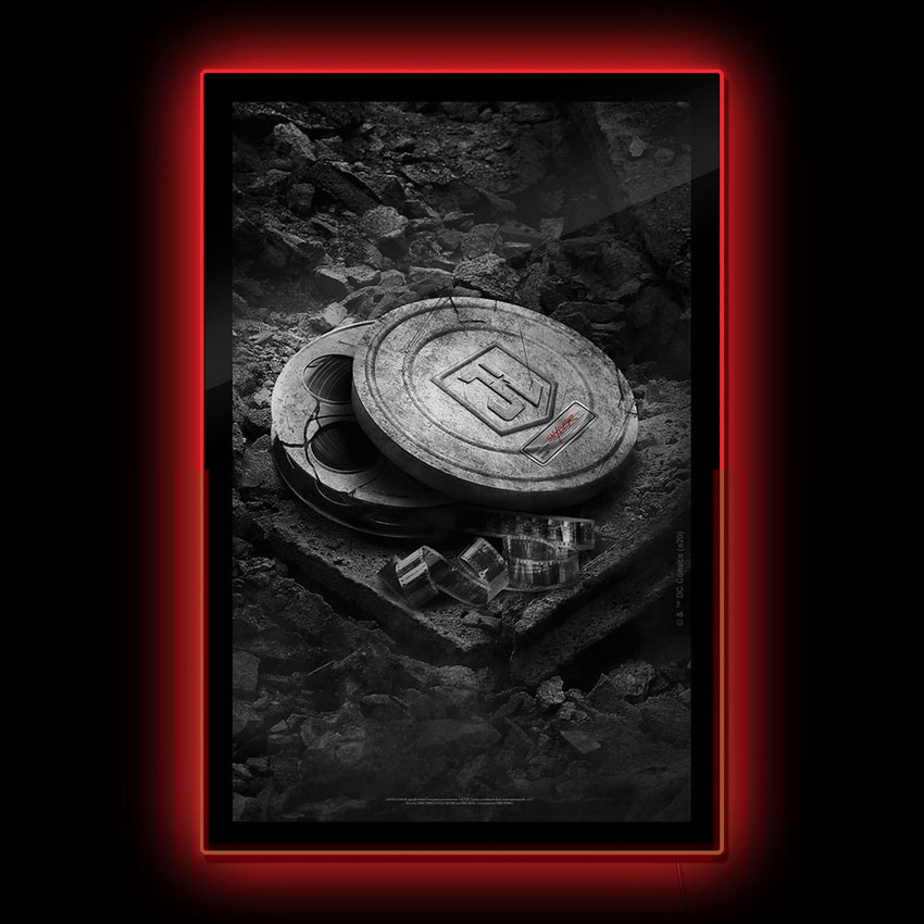 Zack Snyder’s Justice League B&W Film Can LED Poster Sign (Large)