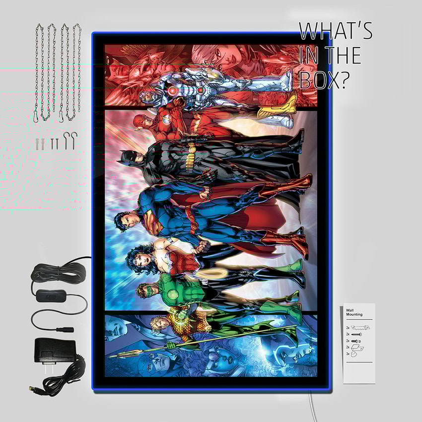 Justice League of America Jim Lee Comic Cover LED Poster Sign