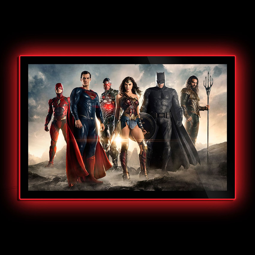 Justice League of America Movie Poster LED Poster Sign | Sideshow