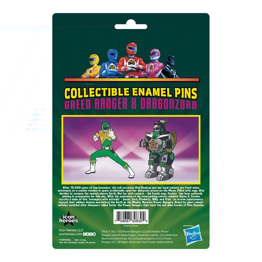 Green Ranger x Dragonzord Pin Set- Prototype Shown