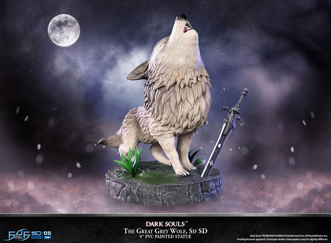 Dark Souls The Great Grey Wolf Sif Statues - Prototype Shown View 2