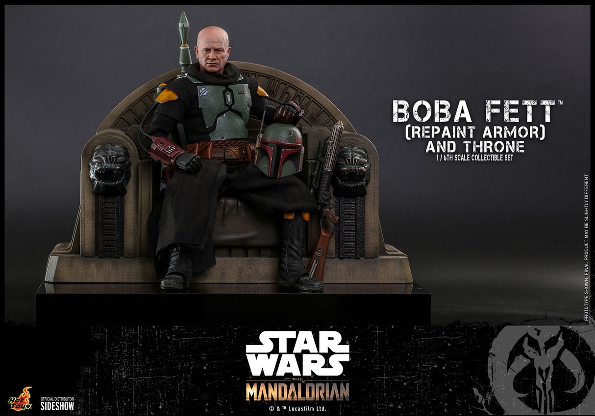 Star Wars Boba Fett (Repaint Armor - Special Edition) and Throne Sixth Scale Figure Set  Exclusive Edition - Prototype Shown View 2