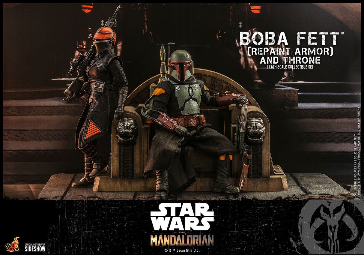 Star Wars Boba Fett (Repaint Armor - Special Edition) and Throne Sixth Scale Figure Set  Exclusive Edition - Prototype Shown View 3