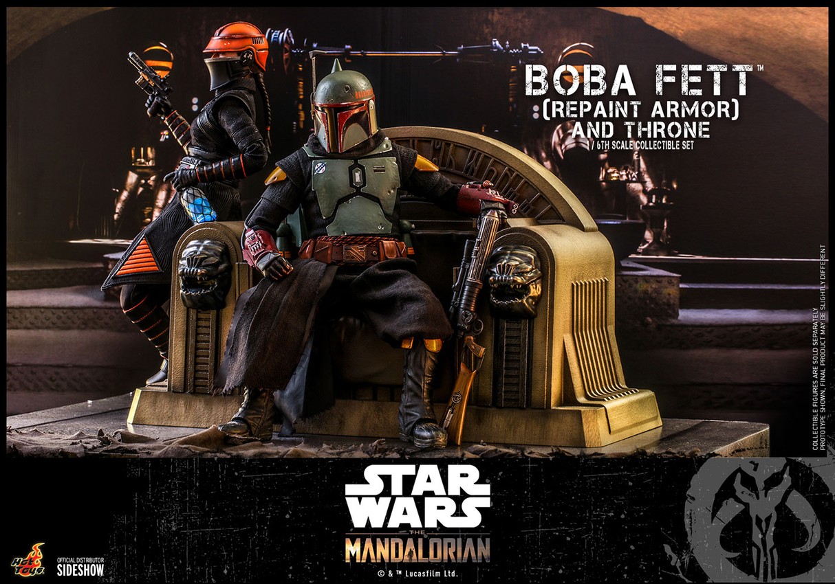 Star Wars Boba Fett (Repaint Armor - Special Edition) and Throne Sixth Scale Figure Set  Exclusive Edition - Prototype Shown View 4