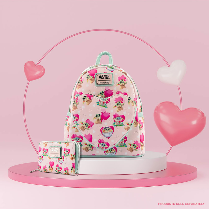 Grogu Valentines Backpack- Prototype Shown View 1