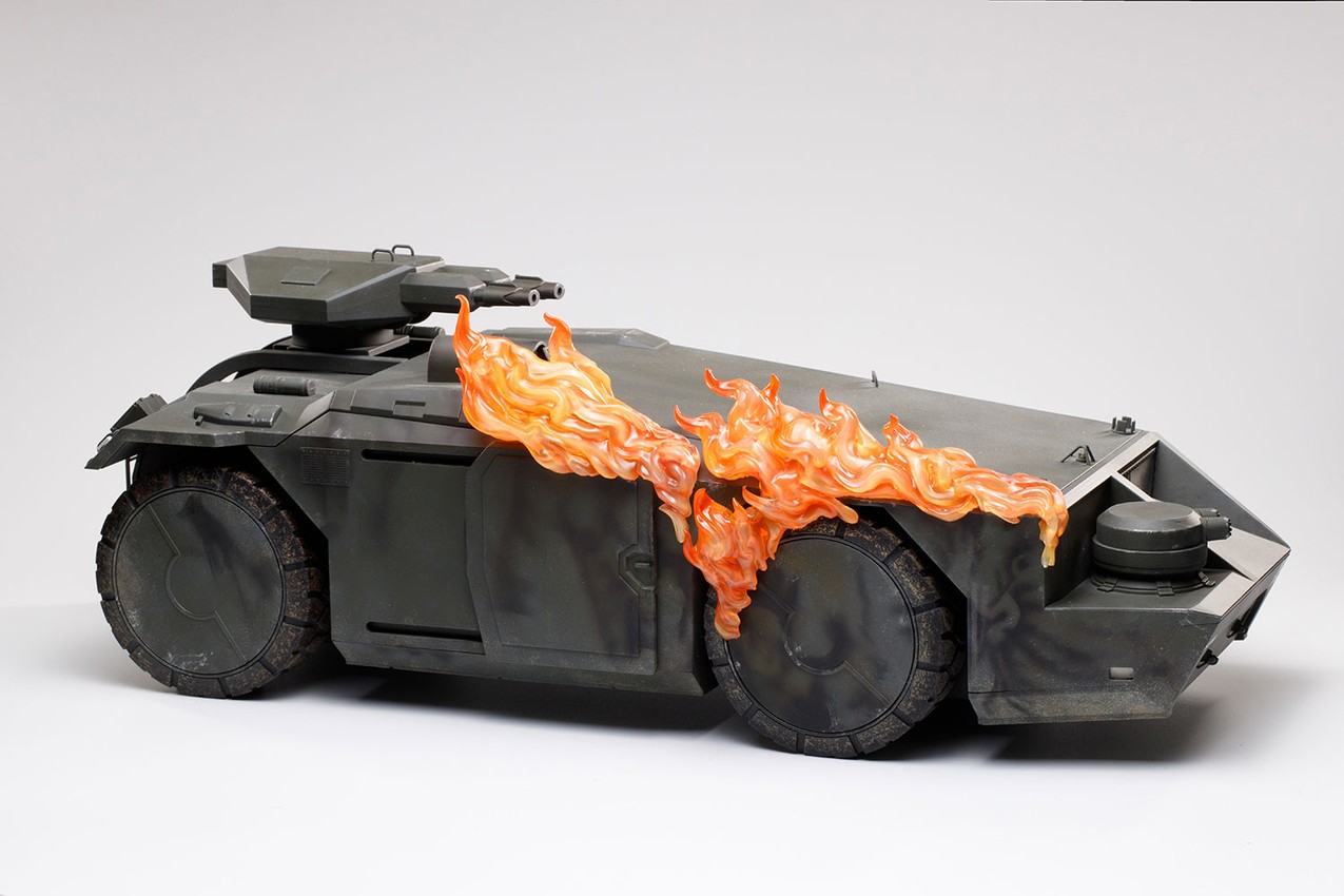 Burning Armored Personnel Carrier- Prototype Shown View 1