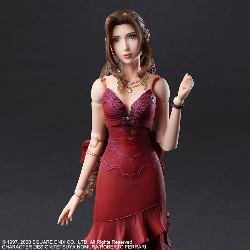 aerith ff7 red dress FINAL FANTASY VII REMAKE PLAY ARTS KAI AERITH GAINSBOROUGH DRESS VER