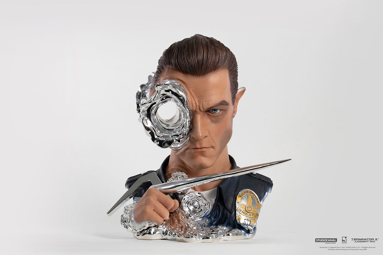 Terminator T-1000 Art Mask Deluxe Life-Size Bust - Prototype Shown View 3