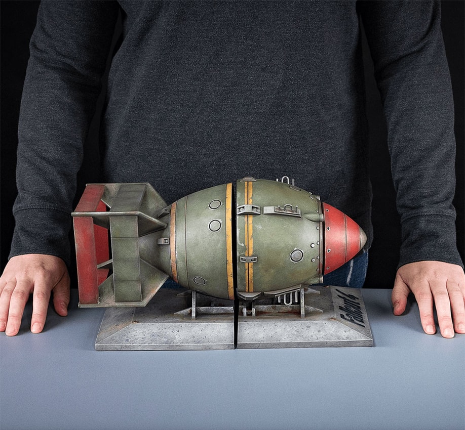 Liberty Prime Nuke Bookends- Prototype Shown
