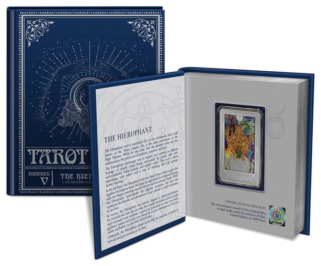 The Hierophant 1oz Silver Coin- Prototype Shown