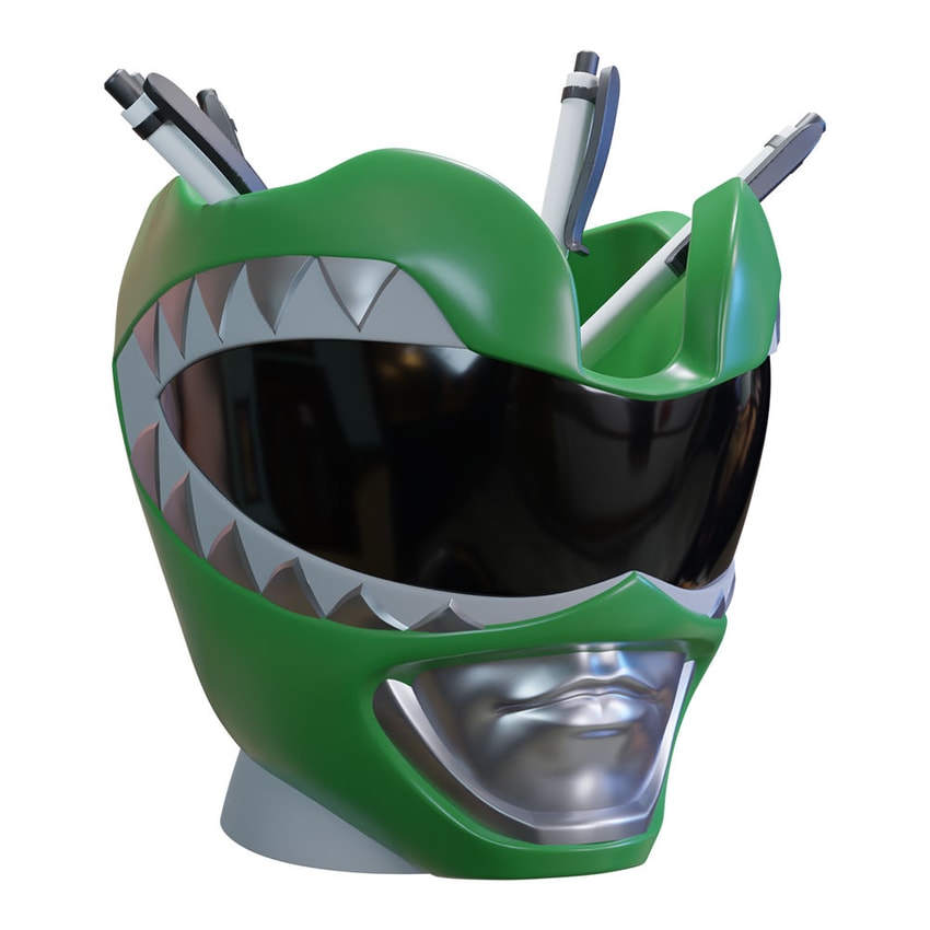 Green Ranger Helmet Pen Holder- Prototype Shown View 3