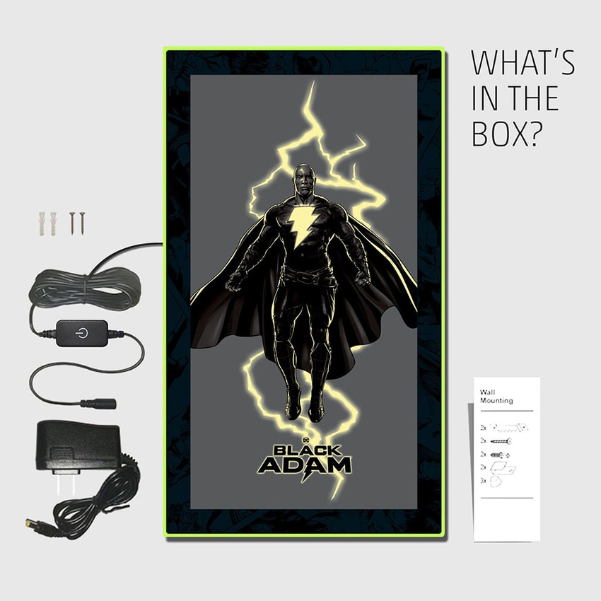 Black Adam Aka Dwayne Johnson (1) LED Mini-Poster Light- Prototype Shown