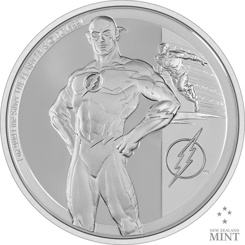 The Flash 1oz Silver Coin- Prototype Shown View 3