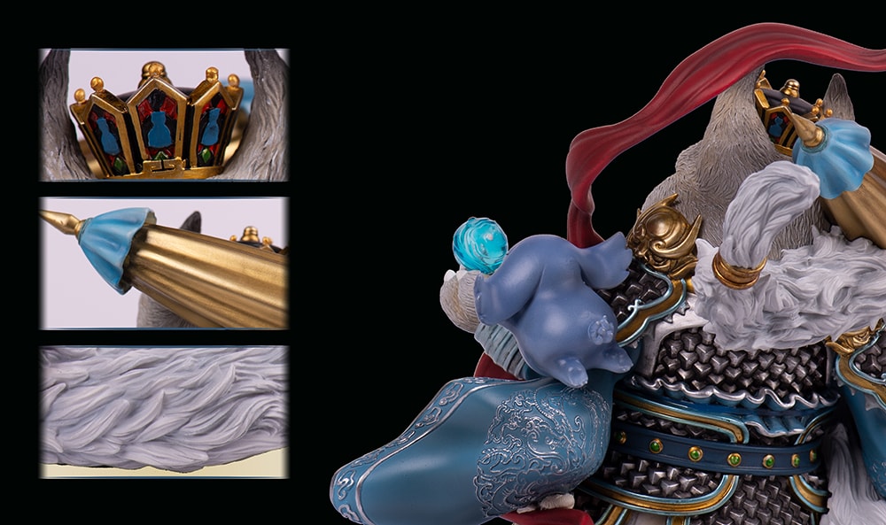 Eight Immortals and Nine Cats Heavenly King Cat Statues - Prototype Shown View 4