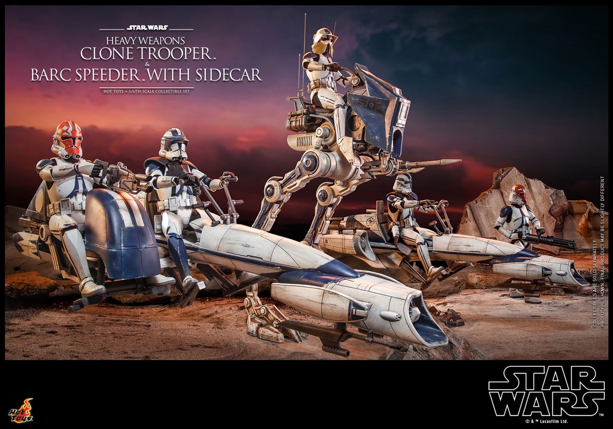 Heavy Weapons Clone Trooper and BARC Speeder with Sidecar Sixth