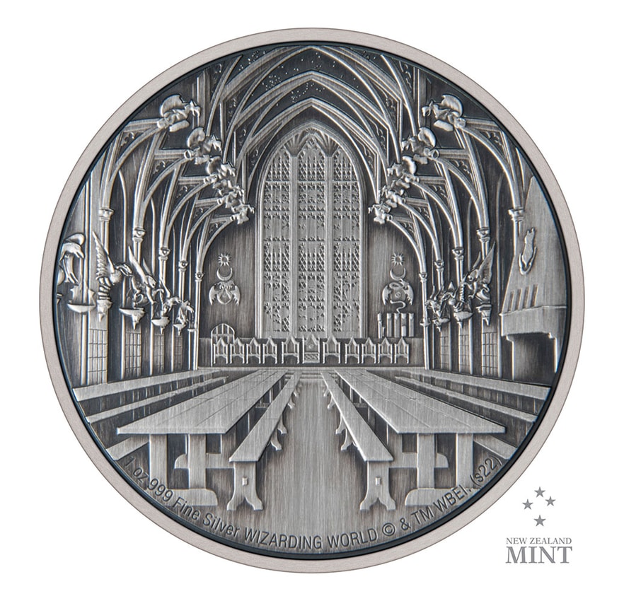 Hogwarts Great Hall 1oz Silver Coin- Prototype Shown