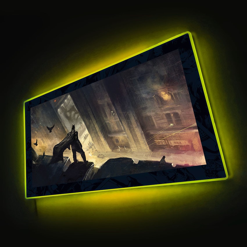 Batman Gotham City Rooftop LED Mini-Poster Light- Prototype Shown