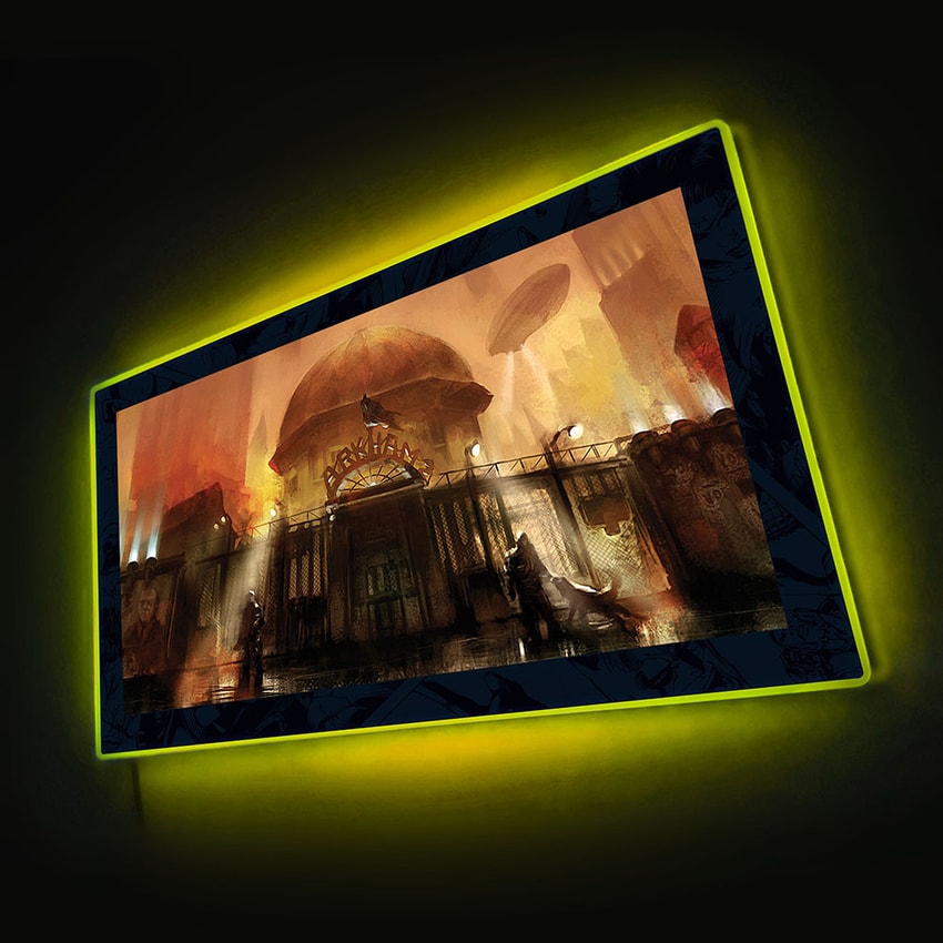 Batman Arkham Asylum Foggy Night Glow Exterior LED Mini-Poster Light- Prototype Shown
