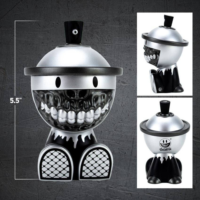 Clutter Studios Grinbot Metallic Collectible Figure - Prototype Shown View 2