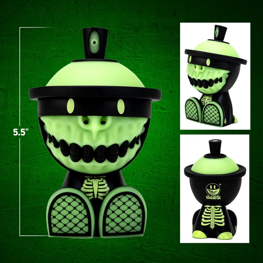 Clutter Studios Grinbot GID Collectible Figure - Prototype Shown View 2