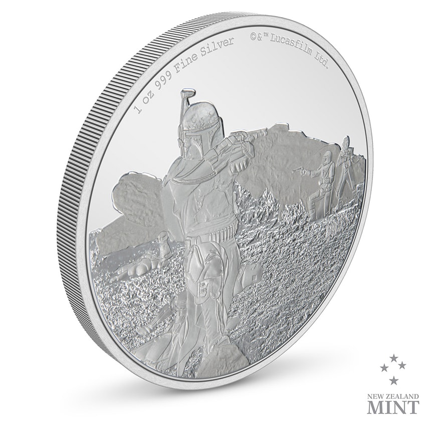 Boba Fett 1oz Silver Coin- Prototype Shown View 3