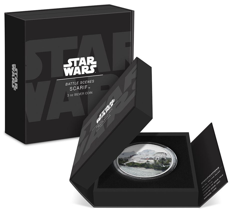 Battle Scenes Scarif 3oz Silver Coin- Prototype Shown View 5