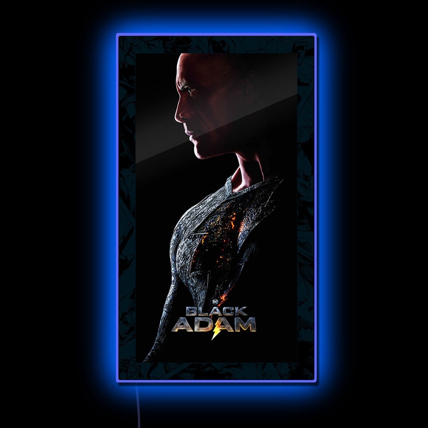 Black Adam (2022) - LED Dwayne Johnson Portrait Mini-Poster #2- Prototype Shown