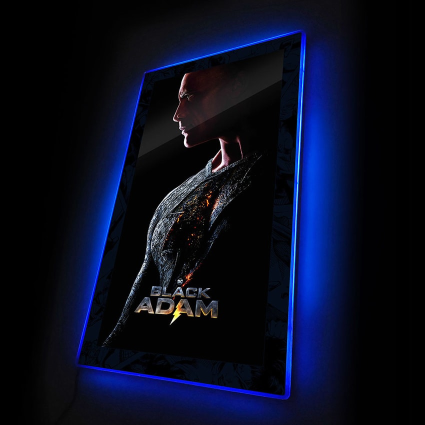 Black Adam (2022) - LED Dwayne Johnson Portrait Mini-Poster #2- Prototype Shown