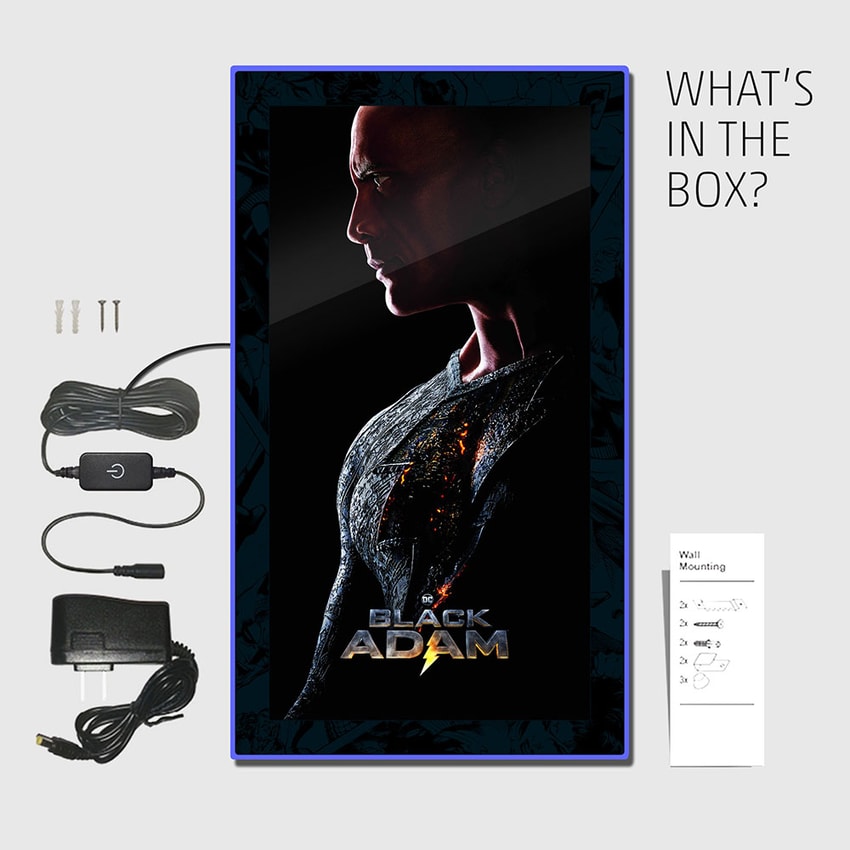 Black Adam (2022) - LED Dwayne Johnson Portrait Mini-Poster #2- Prototype Shown