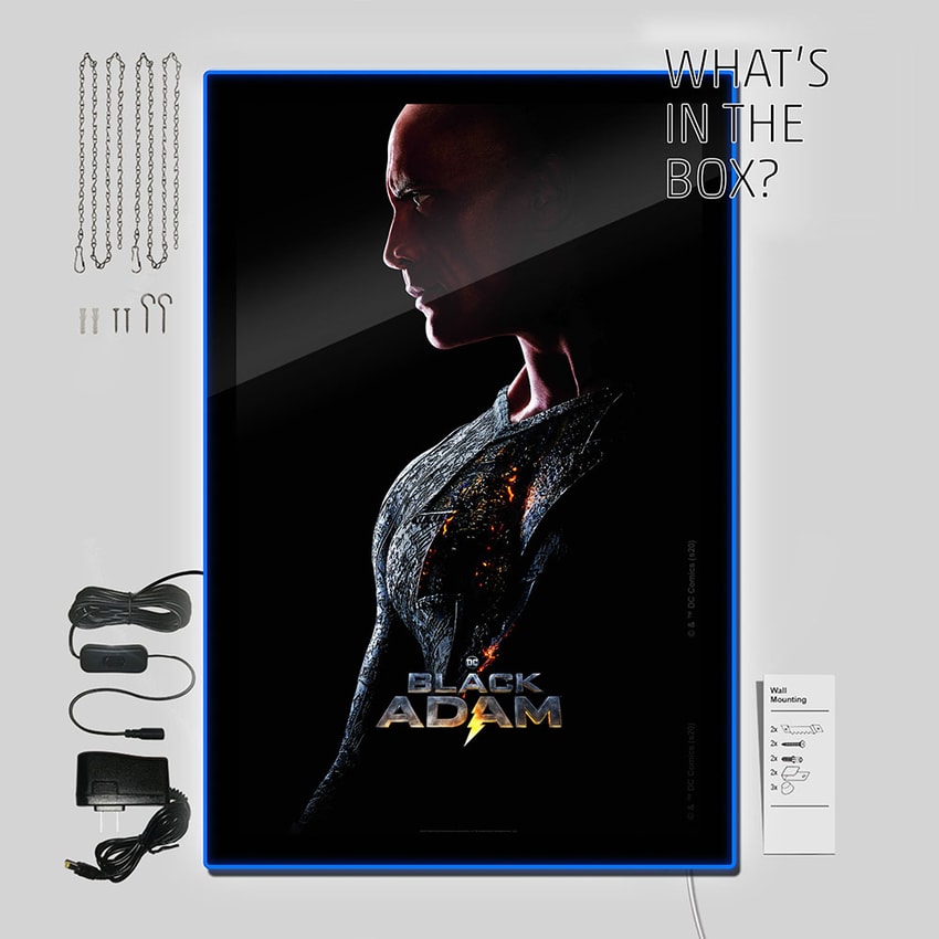 Black Adam (2022) - LED Dwayne Johnson Portrait Poster #2 (Large)- Prototype Shown