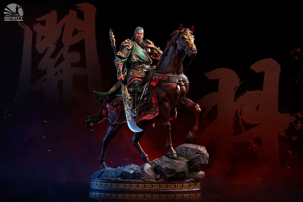 Three Kingdoms Generals Blade-Wielding Guan Yu (Colored Version) Statues - Prototype Shown View 2