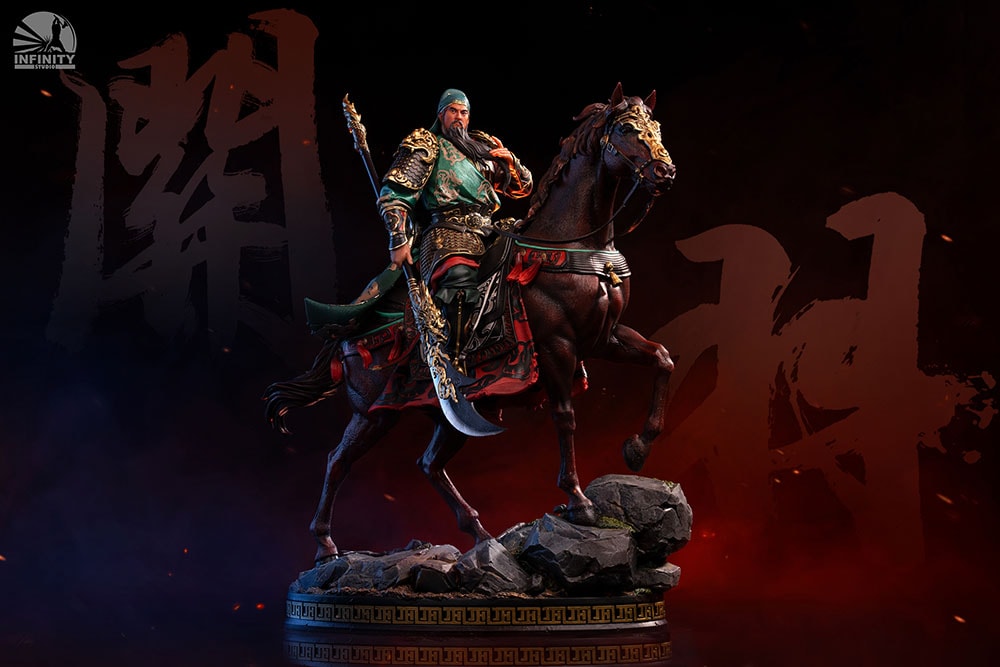 Three Kingdoms Generals Blade-Wielding Guan Yu (Colored Version) Statues - Prototype Shown View 3