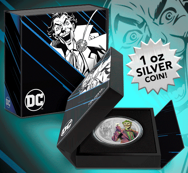 The Joker 1oz Silver Coin- Prototype Shown