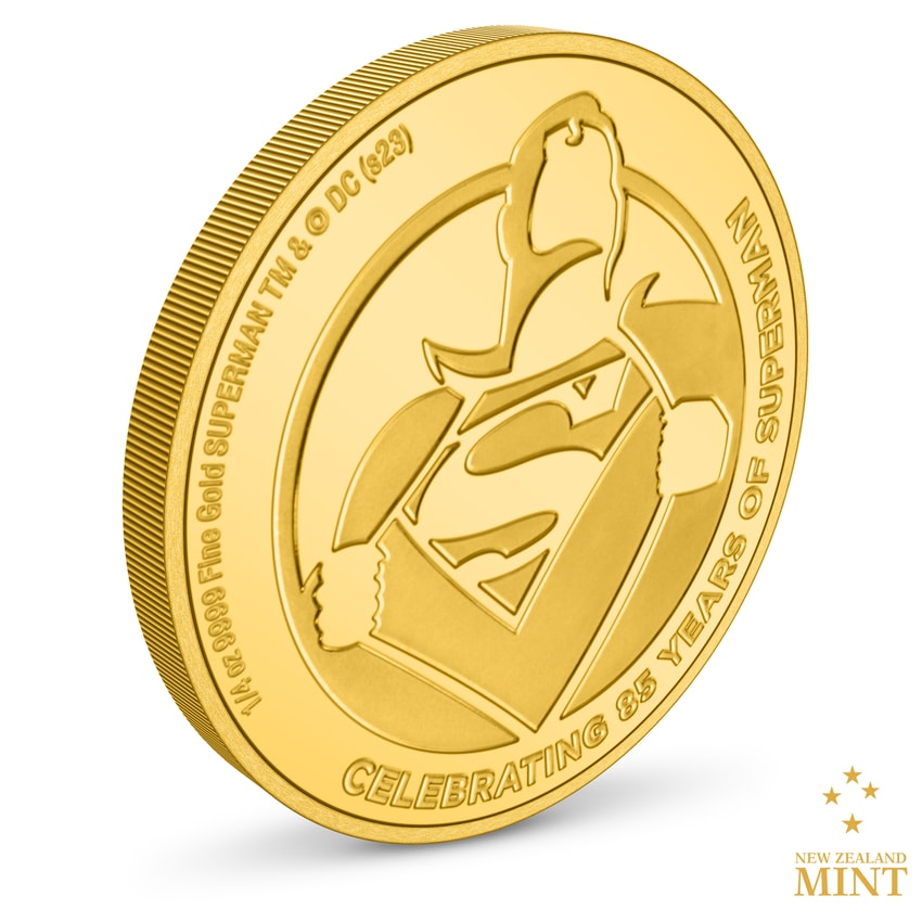 Superman 85th Anniversary ¼oz Gold Coin- Prototype Shown View 4