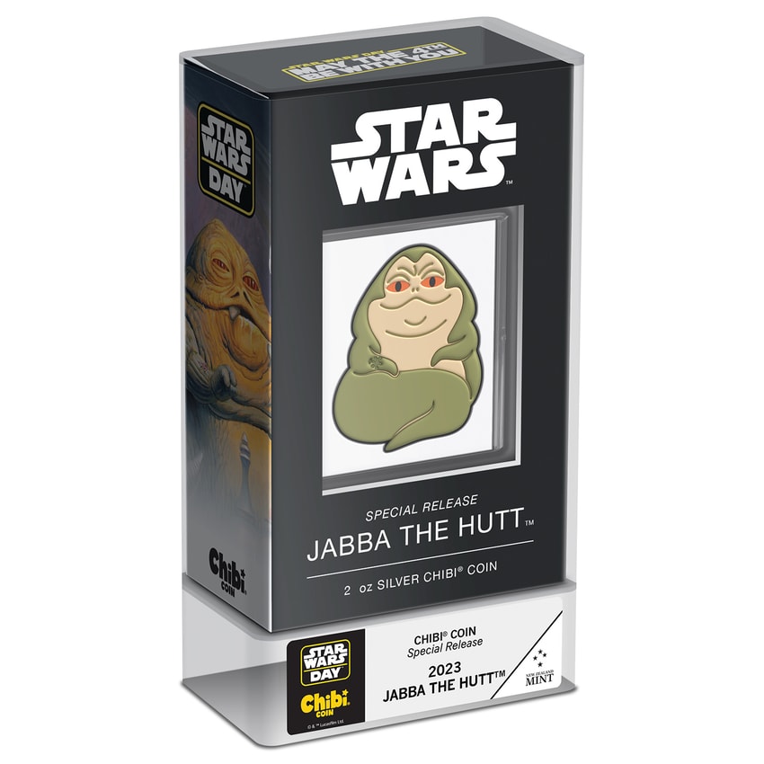 Star Wars Jabba the Hutt 2oz Silver Coin Silver Collectible - Prototype Shown View 6