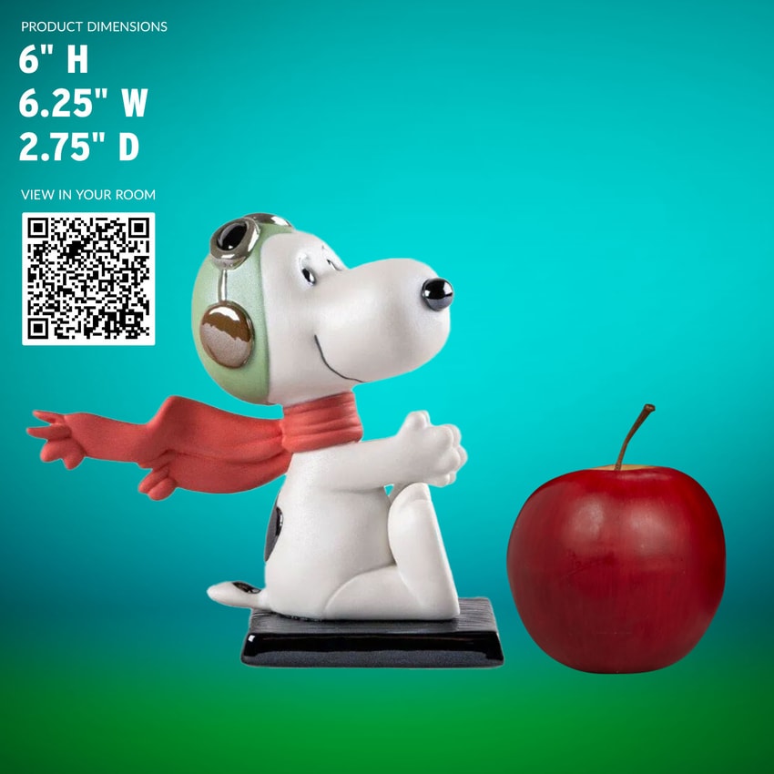 Peanuts Snoopy Flying Ace Porcelain Statue - Prototype Shown View 2