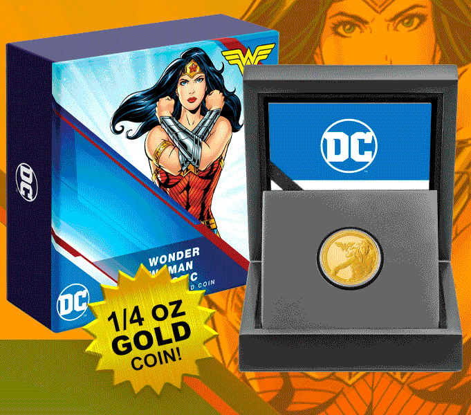 WONDER WOMAN DC Comics Gold Münze 250€ Euro France 2025