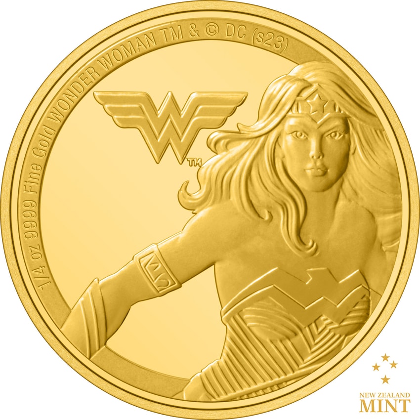 【極美品】welcome to the prudential Wonder Woman 1/4oz Gold Coin by New Zealand Mint | Sideshow