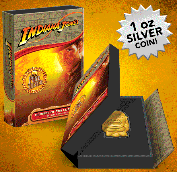 Indiana Jones Raiders of the Lost Ark Golden Idol 1oz Silver Coin Silver Collectible - Prototype Shown View 1