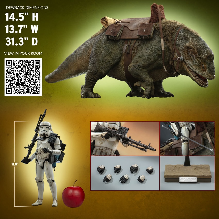 Sandtrooper Sergeant Dewback Sixth Scale Figure Set by Hot