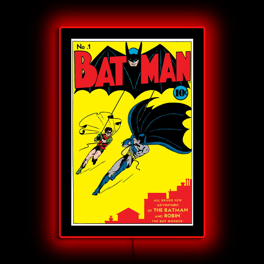 Batman No. 1 Mini Poster Plus LED Illuminated Sign- Prototype Shown View 1