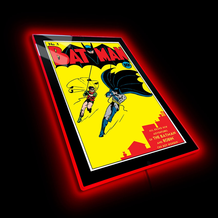 Batman No. 1 Mini Poster Plus LED Illuminated Sign- Prototype Shown View 3