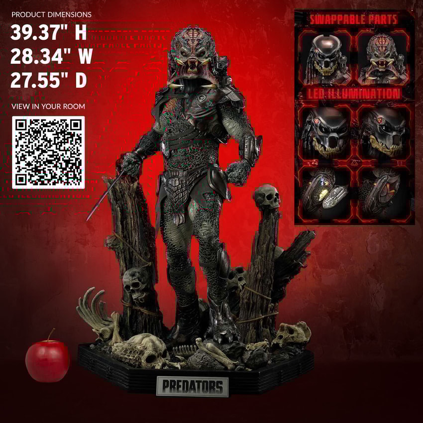 Hot Toys Mms130 1/6 Predator Berserk Predator Lion Face