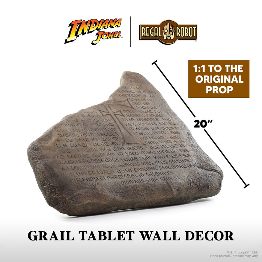 Indiana Jones Grail Tablet Wall Decor Replica - Prototype Shown View 2