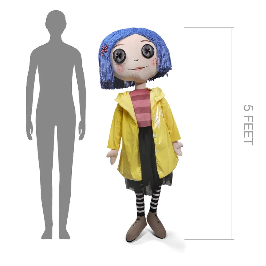 Coraline with Button Eyes Life-Size Plush Collectible Doll