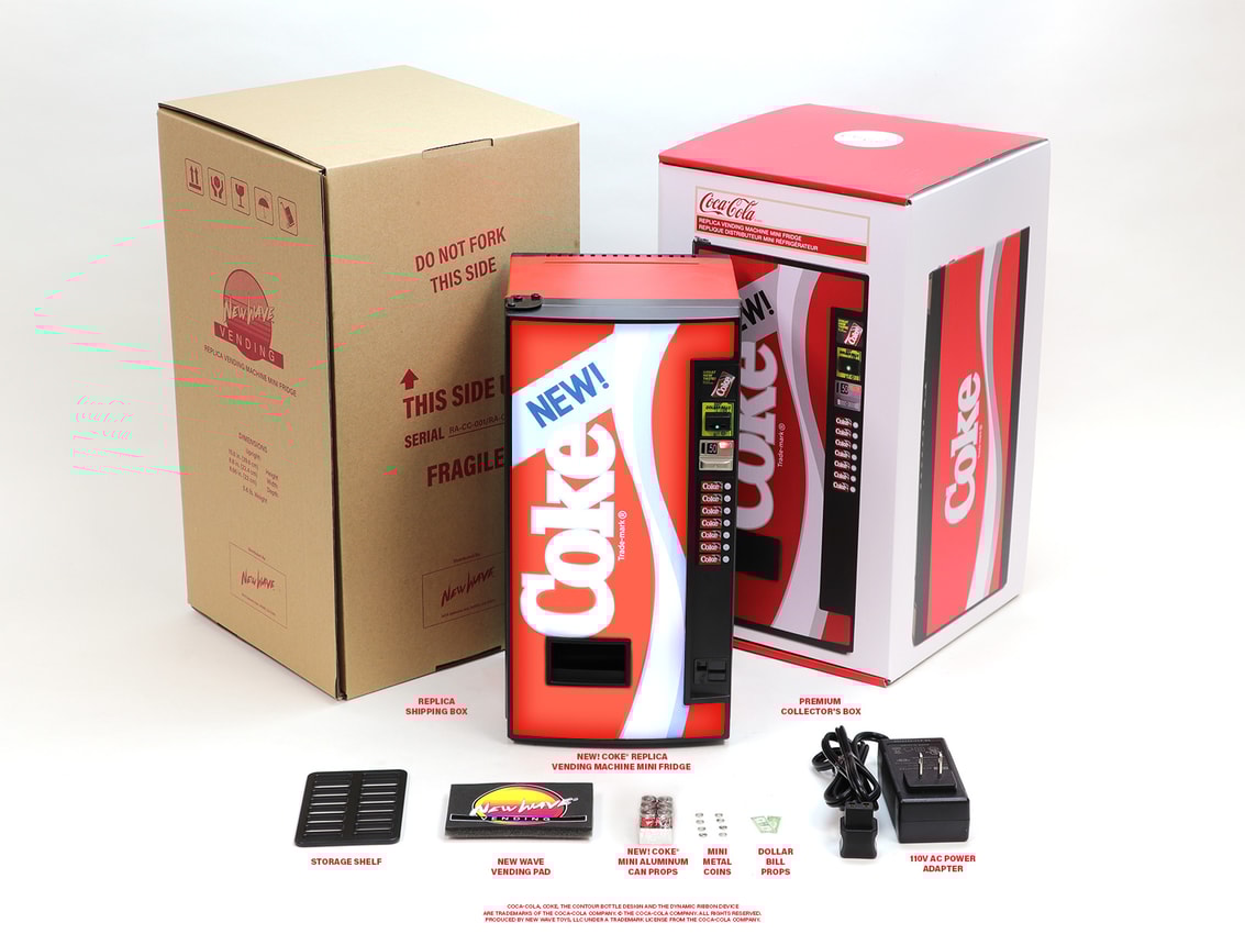 Coca-Cola Vending Machine Mini Fridge Scaled Replica by New
