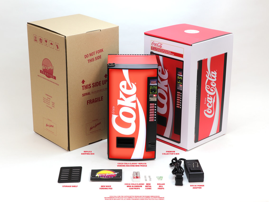 Coca-Cola Classic Vending Machine Mini Fridge Scaled Replica by