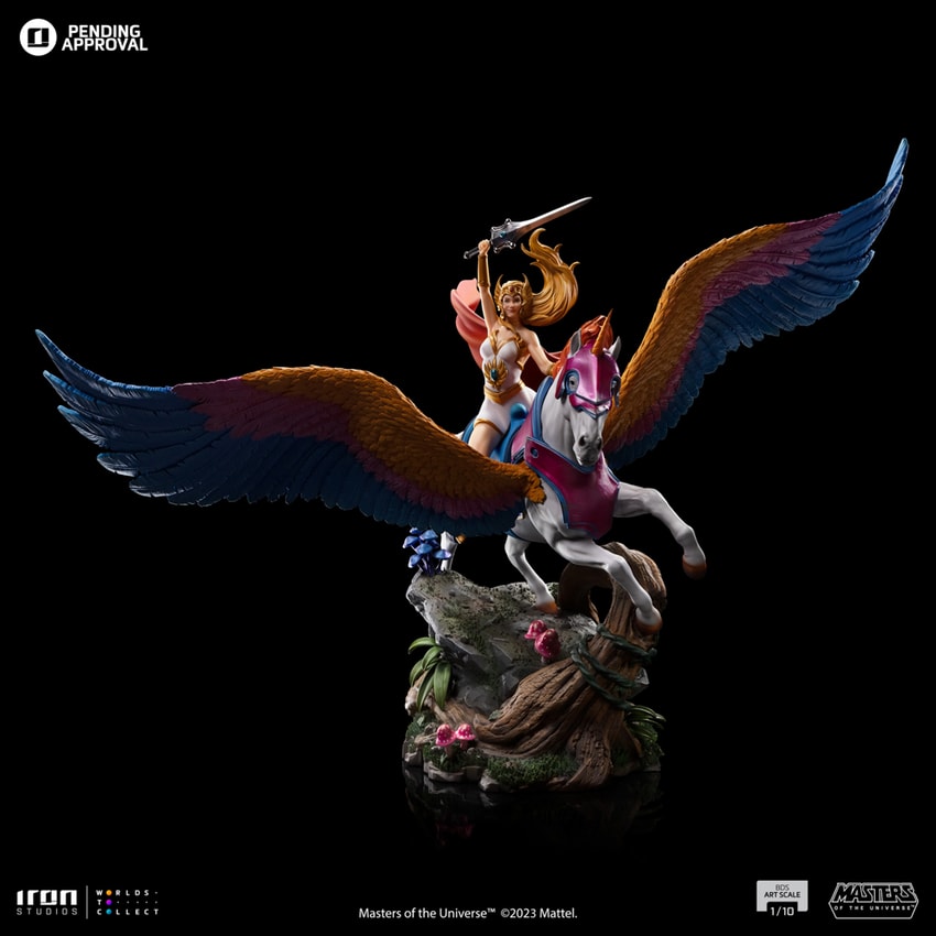 Masters of the Universe She-Ra and Swift Wind Deluxe 1:10 Scale Statue - Prototype Shown View 5