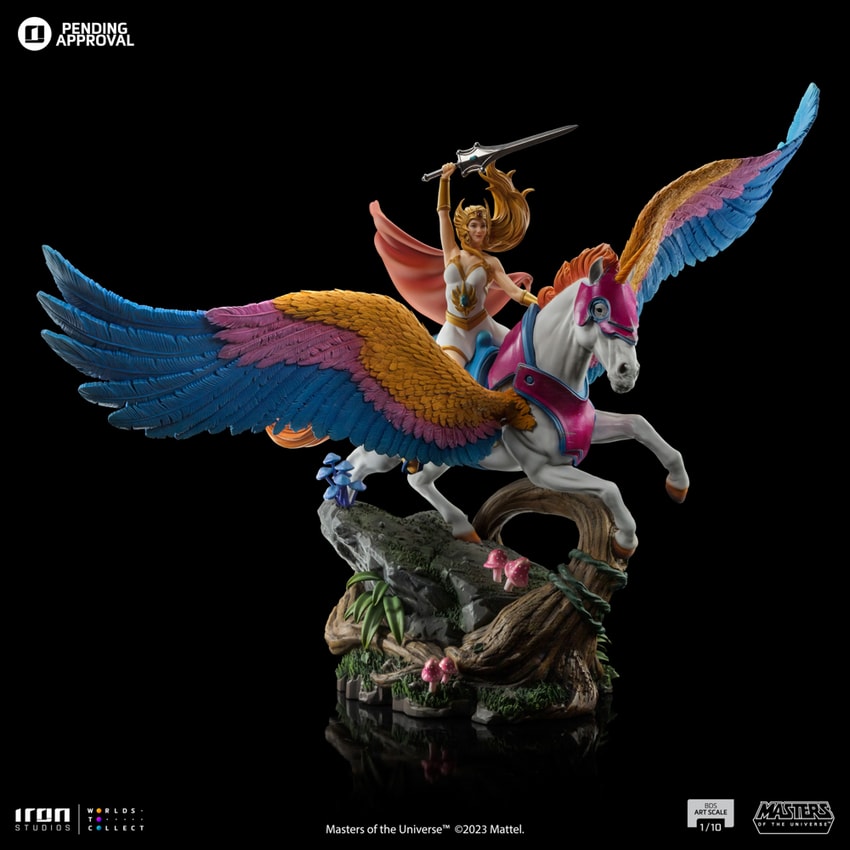 Masters of the Universe She-Ra and Swift Wind Deluxe 1:10 Scale Statue - Prototype Shown View 6